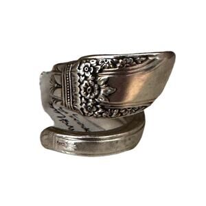Size 10.5 Sterling Silver Plated Spoon Ring 1947 First Love Pattern